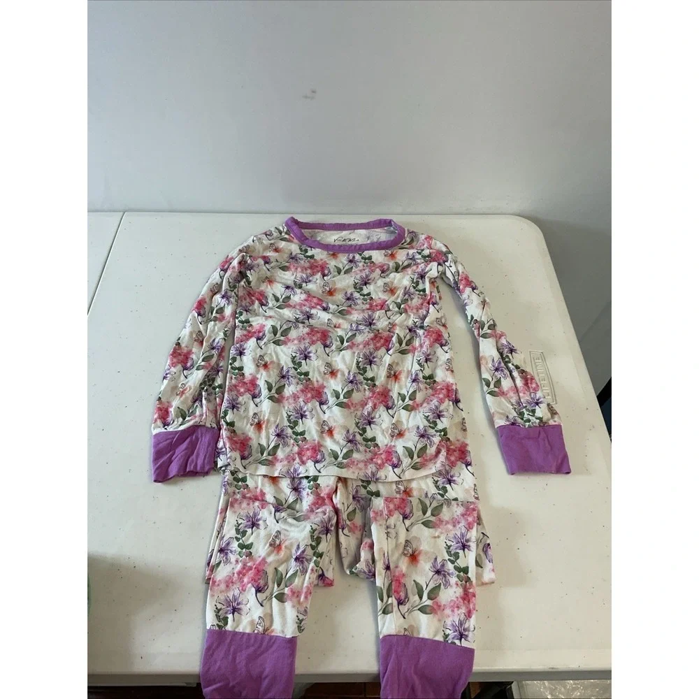 Lot of 6 Pieces‎ 5T Vive and Mack Bamboo Girls Pajama set Floral Swans Flamingos